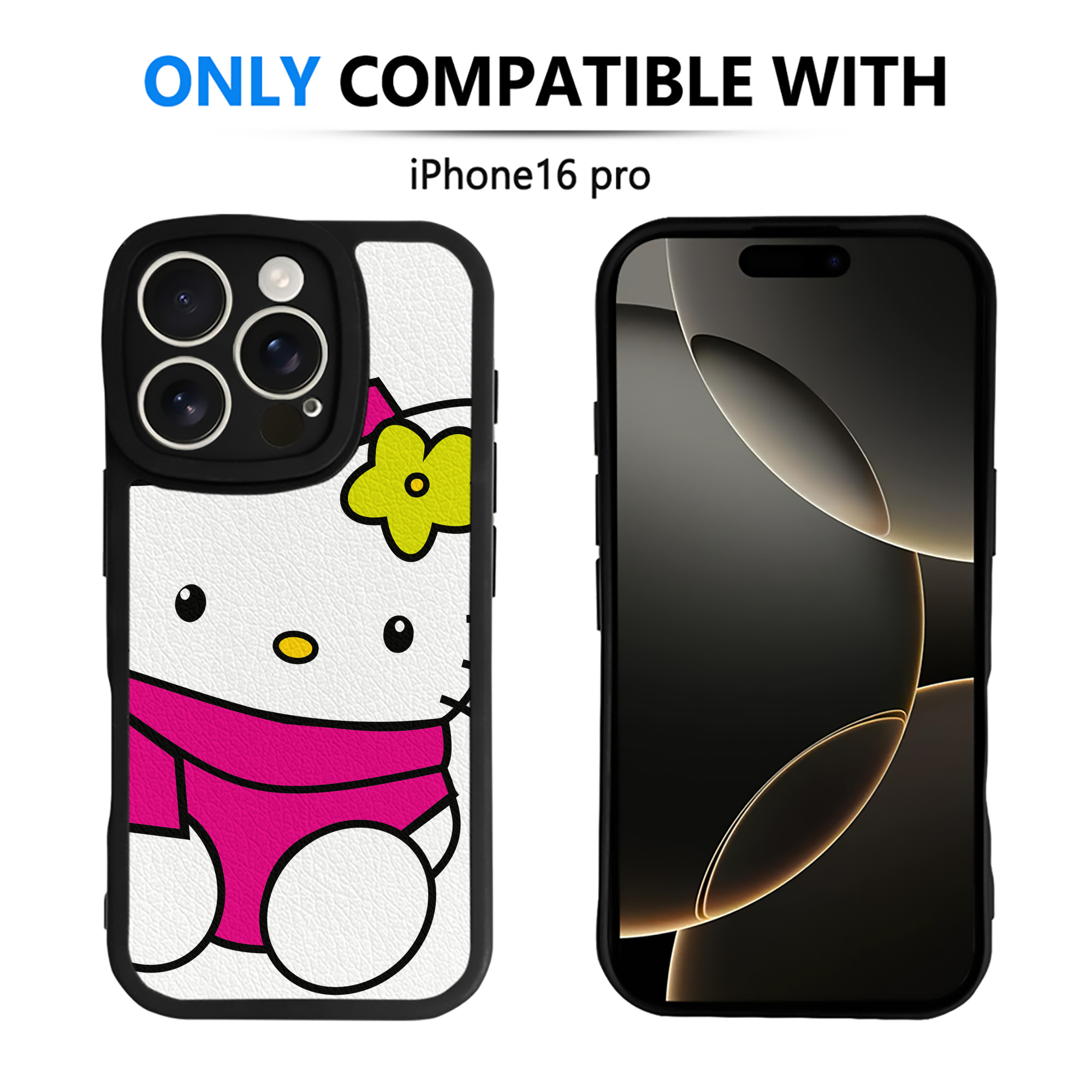 （画像用） Hello Kitty ハローキティ 【iPhone 16シリーズ対応】シリコンスマホケース（レザー調） 材質：シリコン